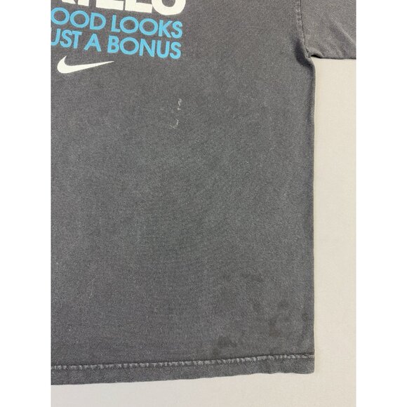 Vintage Y2K Nike Swoosh Skills Good Looks Bonus Basketball Black XL Shirt Saying - Picture 6 of 8